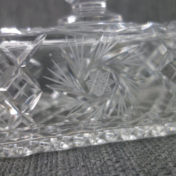 Vintage Fancy Glass Butter Dish and Lid Set - Picture 9 of 11